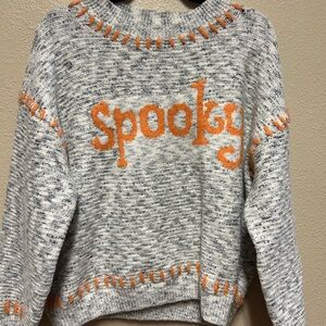 BiBi Spooky Gray and Orange Sweater